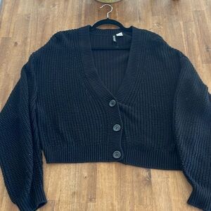 Boxy Cropped Black Sweater